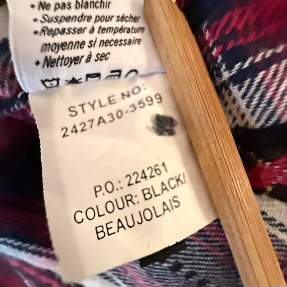 PAIGE Mable Shirt in Black Beaujolais Southwestern Plaid Flannel Size Small - Picture 13 of 13